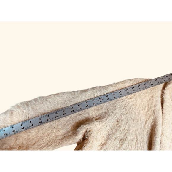 Anthropolgie Knitted and Knotted Fuzzy Cardigan Sweater size Small Petite- Peach - Picture 10 of 13